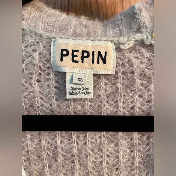 ANTHROPOLOGIE PEPIN Colorblock Wool Alpaca Blend Sweater Cardigan Size XS - Picture 2 of 5